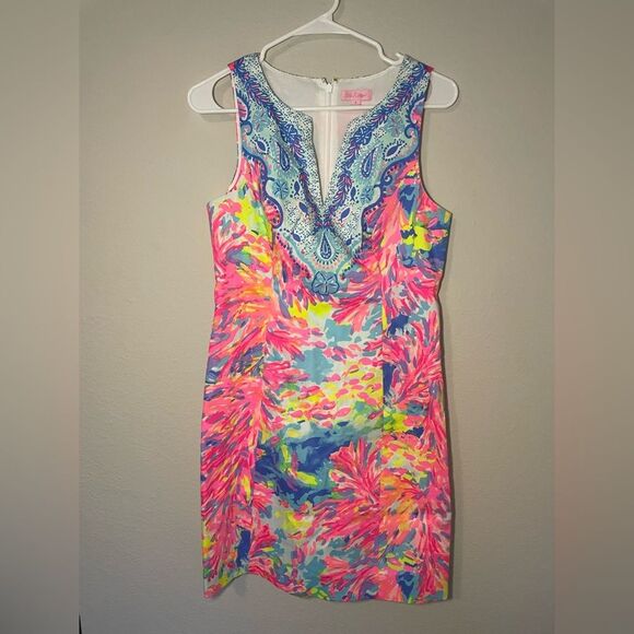 Lilly Pulitzer Fallon Shift Palm Beach Coral Size 4 - Picture 2 of 7